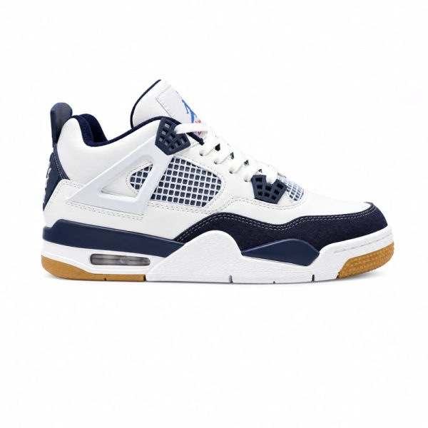 کفش و کتانی مردانه ساقدار مدل جردن NIKE AIR JORDAN 4 رنگ سفید سرمه ای کد 2186