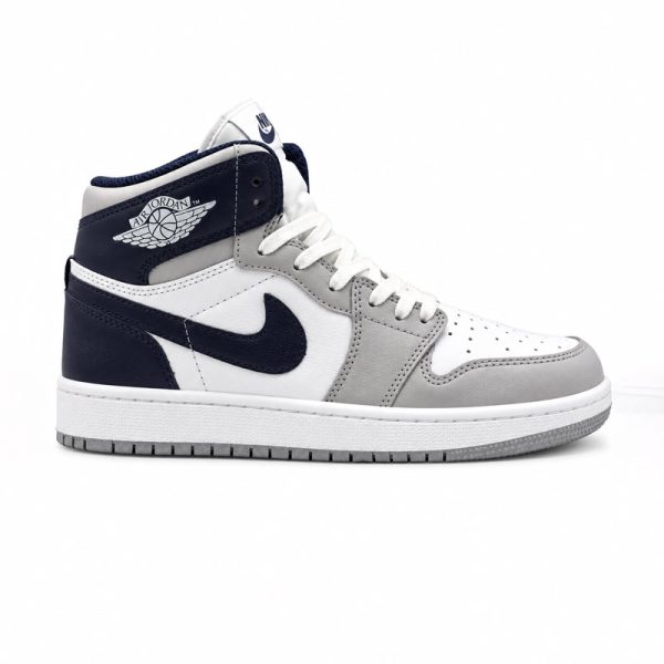 کفش و کتانی مردانه ساقدار مدل NIKE JORDAN 1 رنگ سفید سرمه ای کد 2415