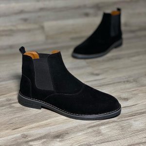 بوت و نیم بوت مردانه مدل چلسی رنگ مشکی کش دار کد 303