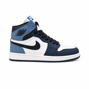 کفش و کتانی مردانه ساقدار مدل NIKE JORDAN 1 رنگ سفید سرمه ای کد 2436