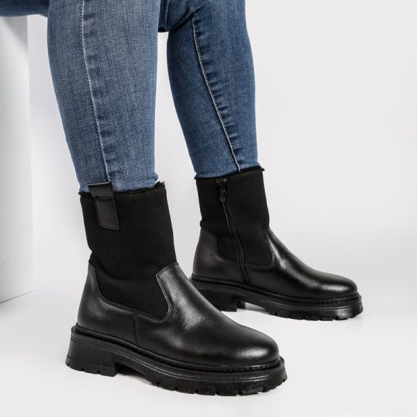 بوت و نیم بوت زنانه و دخترانه مدل بغل کش بغل زیپ رنگ مشکی کد M767