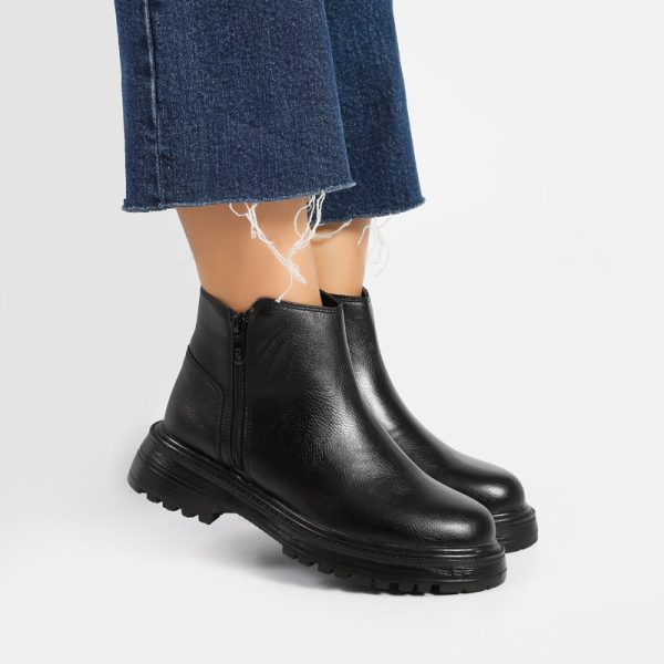 بوت و نیم بوت زنانه و دخترانه مدل بغل زیپ رنگ مشکی کد M772